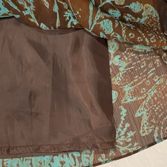 Positive Attitude Tiered Sleeveless Dress, Brown and Green Size 12 - Picture 8 of 12